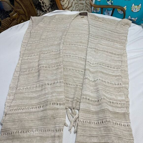 Free People Hippie Boho Chic Lagenlook Knit Shawl Cape One Size - Picture 2 of 6